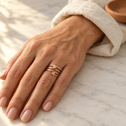 June's Blush Copper Ring – pure copper ring on a warm neutral background - photo 2