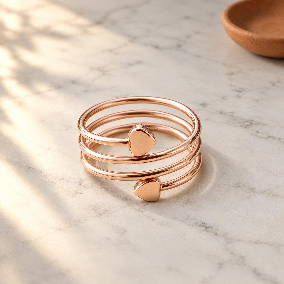 June's Blush Copper Ring – pure copper ring on a warm neutral background - photo 1
