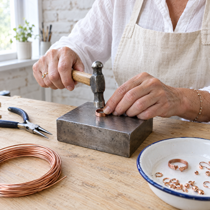 June's Blush Copper Ring – pure copper ring on a warm neutral background - photo 3