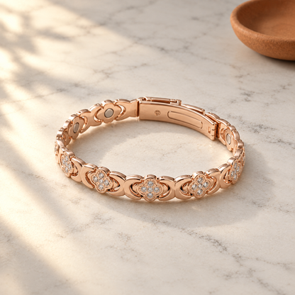 June's Azul Copper Bracelet – pure copper bracelet on a warm neutral background - photo 1