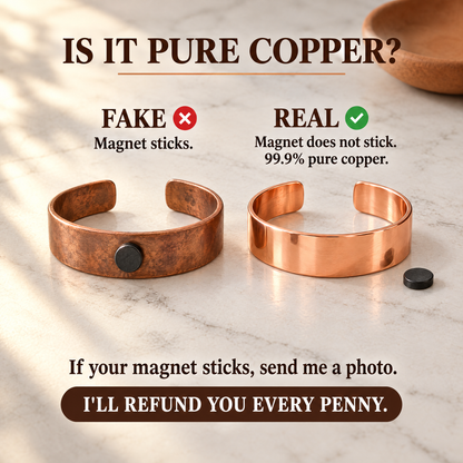 June's Tide Copper Bracelet – pure copper bracelet on a warm neutral background - photo 3