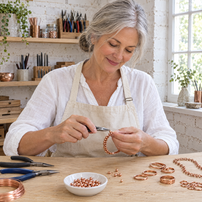 June's Prom Copper Bracelet – pure copper bracelet on a warm neutral background - photo 5